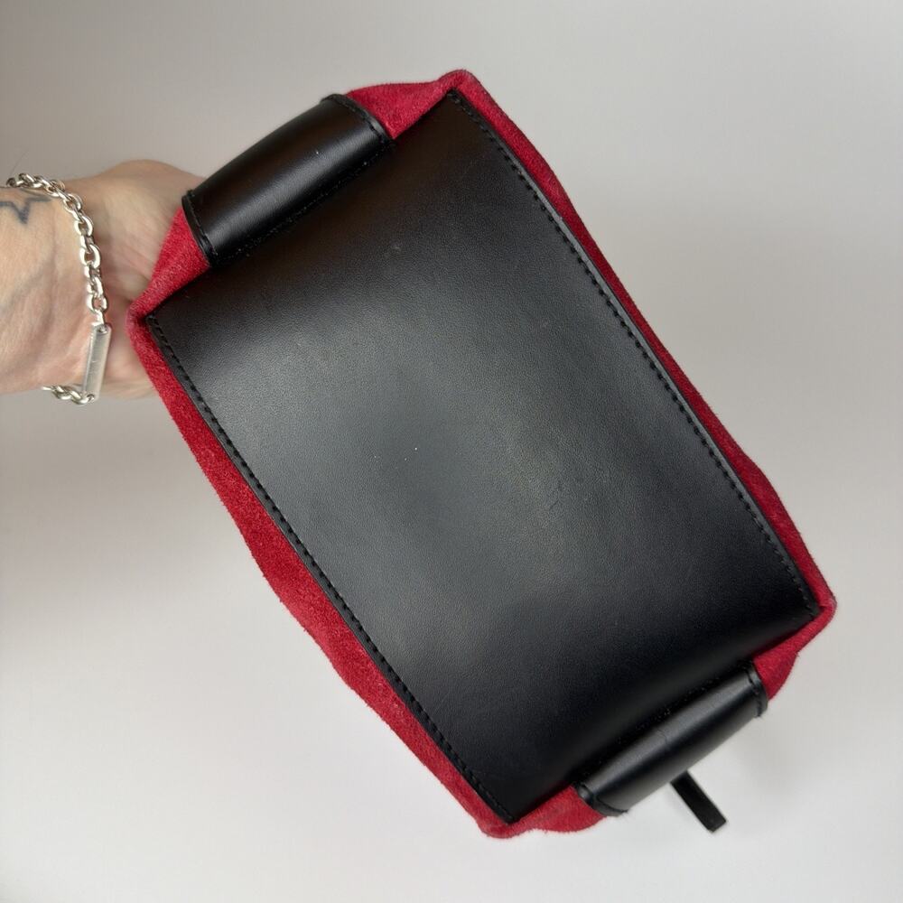 Kathy Ireland Y2K Mini Small Handbag Purse Red Leather Suede - Picture 8 of 16